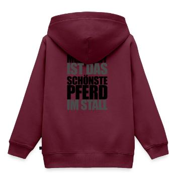 Mein Pony ist das schönste Pferd im Stall - Kinder Premium Organic Hoodie - Burgunderrot - Hinten - AI Model Kid Female (0cm)