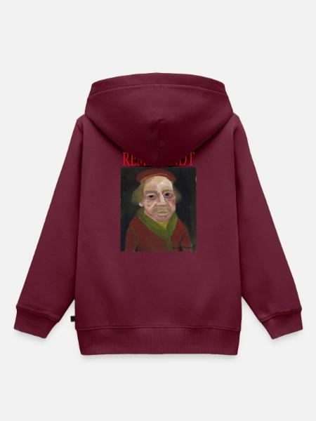 Rembrandt - Kinder Premium Organic Hoodie - Burgunderrot