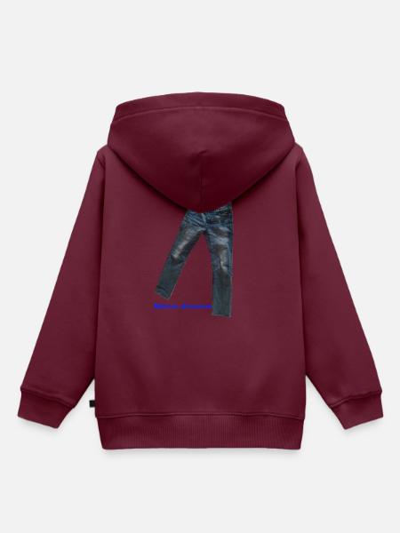 Blue Jeans - Kinder Premium Organic Hoodie - Burgunderrot