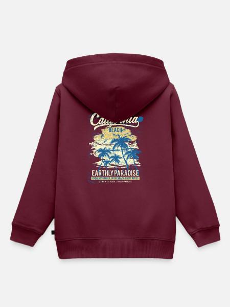 California Beach - Kinder Premium Organic Hoodie - Burgunderrot