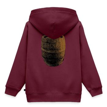 Fass - Kinder Premium Organic Hoodie - Burgunderrot - Hinten - AI Model Kid Female (0cm)