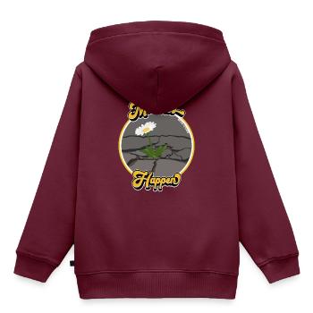 Wunder geschehen! - Kinder Premium Organic Hoodie - Burgunderrot - Hinten - AI Model Kid Female (0cm)