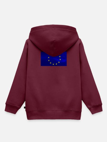 Europe - Kinder Premium Organic Hoodie - Burgunderrot