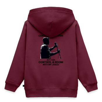 Amateurfunker Stand-up-Comedy-Kontrollraum - Kinder Premium Organic Hoodie - Burgunderrot - Hinten - AI Model Kid Female (0cm)