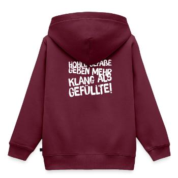 Klatsch und Tratsch - Kinder Premium Organic Hoodie - Burgunderrot - Hinten - AI Model Kid Female (0cm)