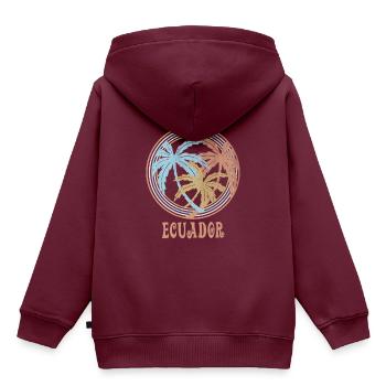 Ecuador - Kinder Premium Organic Hoodie - Burgunderrot - Hinten - AI Model Kid Female (0cm)
