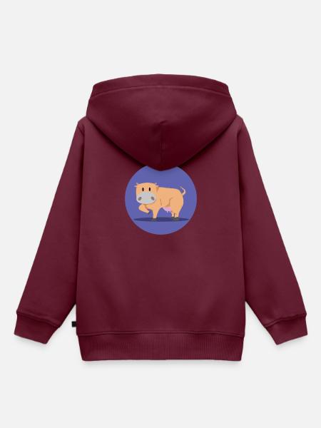 Stehende Kuh - Kinder Premium Organic Hoodie - Burgunderrot