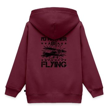 Propeller Airplane Aircraft Aviator Pilot - Kinder Premium Organic Hoodie - Burgunderrot - Hinten - AI Model Kid Female (0cm)