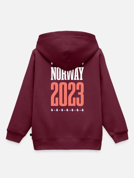 Norway 2023 - Kinder Premium Organic Hoodie - Burgunderrot