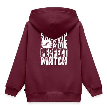 Skispringen - Kinder Premium Organic Hoodie - Burgunderrot - Hinten - AI Model Kid Female (0cm)