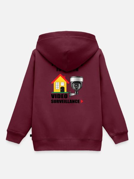 Objekt Überwachung - Kinder Premium Organic Hoodie - Burgunderrot