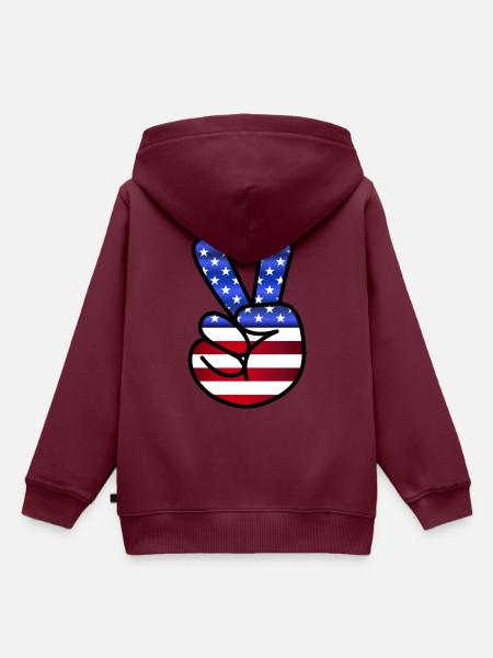 USA-Sammlung - Kinder Premium Organic Hoodie - Burgunderrot