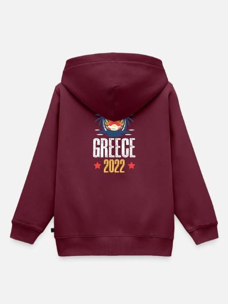 Greece 2022 - Kinder Premium Organic Hoodie - Burgunderrot