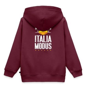 Italia Modus - Kinder Premium Organic Hoodie - Burgunderrot - Hinten - AI Model Kid Female (0cm)