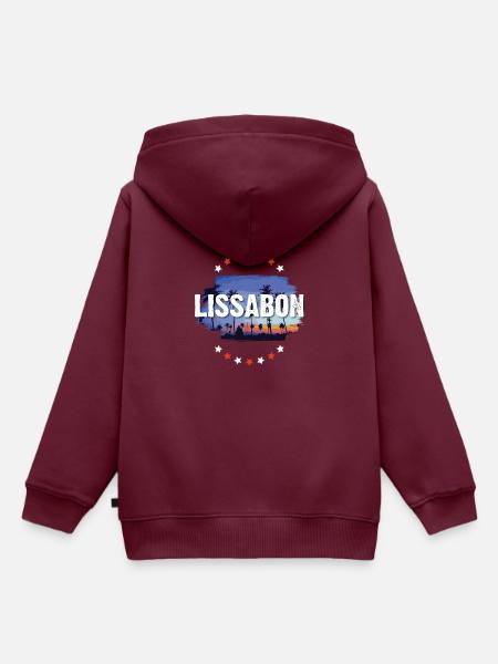 Lissabon - Kinder Premium Organic Hoodie - Burgunderrot