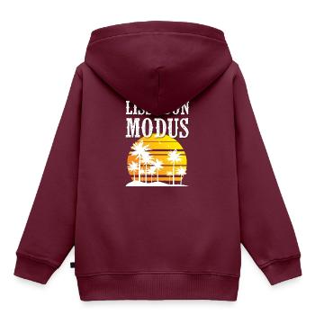 Lissabon Modus - Kinder Premium Organic Hoodie - Burgunderrot - Hinten - AI Model Kid Female (0cm)