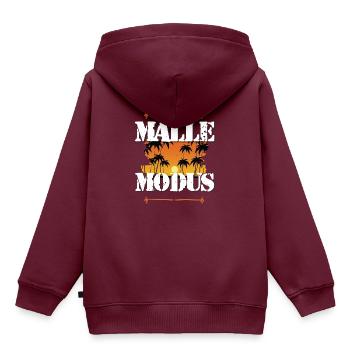 Malle Modus - Kinder Premium Organic Hoodie - Burgunderrot - Hinten - AI Model Kid Female (0cm)
