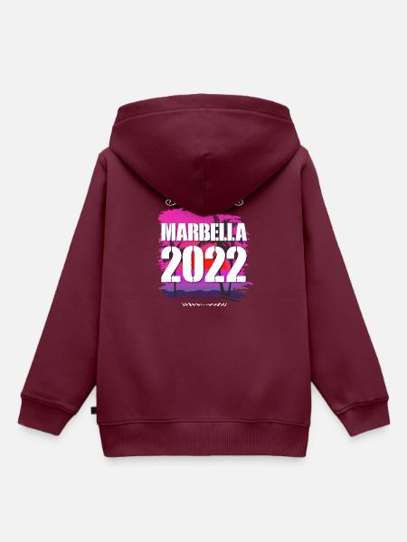 Marbella 2022 - Kinder Premium Organic Hoodie - Burgunderrot
