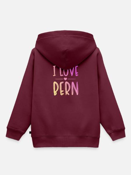 I Love Bern - Kinder Premium Organic Hoodie - Burgunderrot
