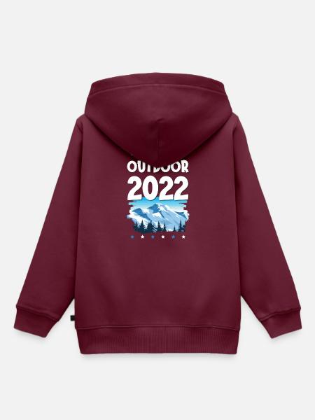 Outdoor 2022 - Kinder Premium Organic Hoodie - Burgunderrot