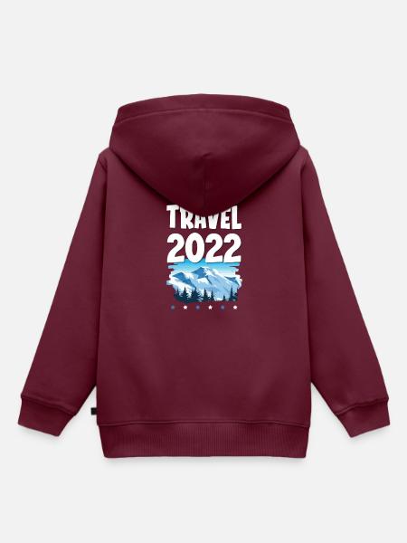 Travel 2022 - Kinder Premium Organic Hoodie - Burgunderrot