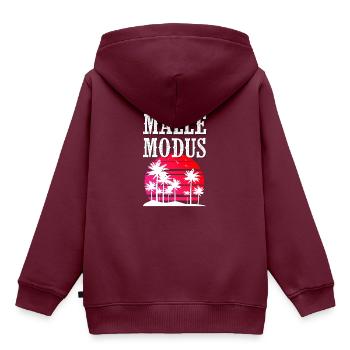 Malle Modus - Kinder Premium Organic Hoodie - Burgunderrot - Hinten - AI Model Kid Female (0cm)