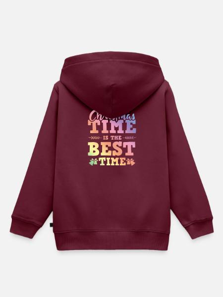 Christmas Time - Kinder Premium Organic Hoodie - Burgunderrot