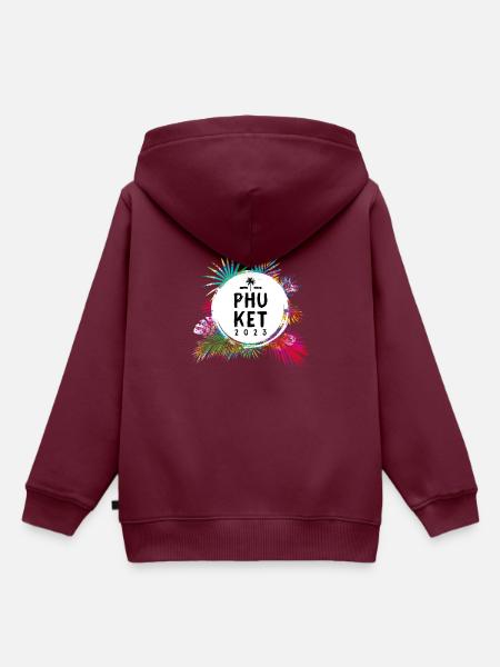 Phuket 2023 Bunt - Kinder Premium Organic Hoodie - Burgunderrot