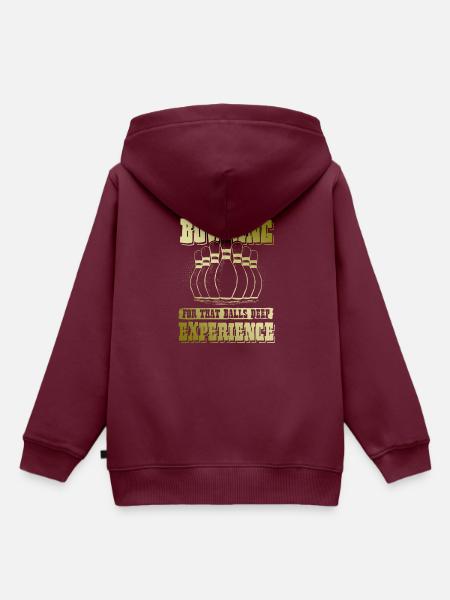 Bowling Experimen - Kinder Premium Organic Hoodie - Burgunderrot