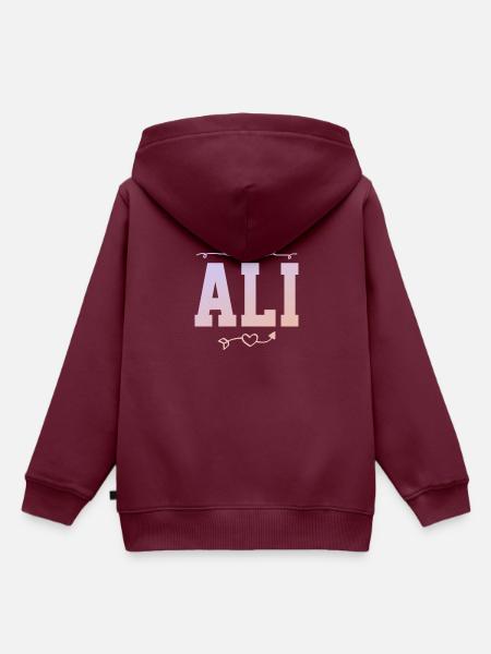 Ali - Kinder Premium Organic Hoodie - Burgunderrot