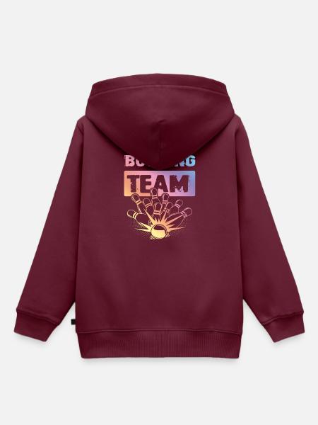 Bowling Team - Kinder Premium Organic Hoodie - Burgunderrot