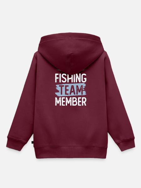 Fishing Team - Kinder Premium Organic Hoodie - Burgunderrot