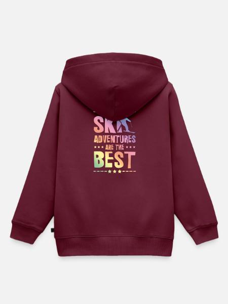 Ski Adventures - Kinder Premium Organic Hoodie - Burgunderrot