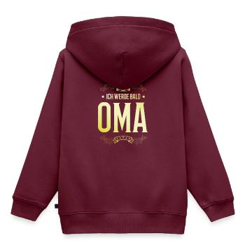 Ich werde Bald Oma - Kinder Premium Organic Hoodie - Burgunderrot - Hinten - AI Model Kid Female (0cm)