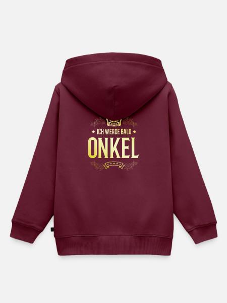 Ich werde Bald Onkel - Kinder Premium Organic Hoodie - Burgunderrot