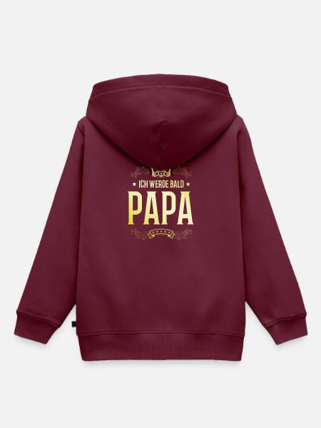 Ich werde Bald Papa - Kinder Premium Organic Hoodie - Burgunderrot