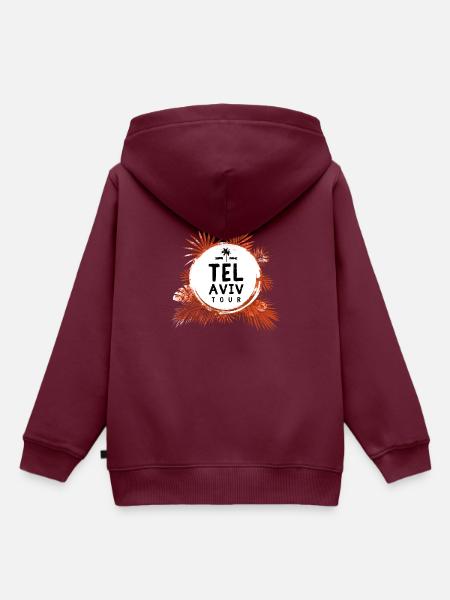 Tel Aviv Tour Bunt - Kinder Premium Organic Hoodie - Burgunderrot