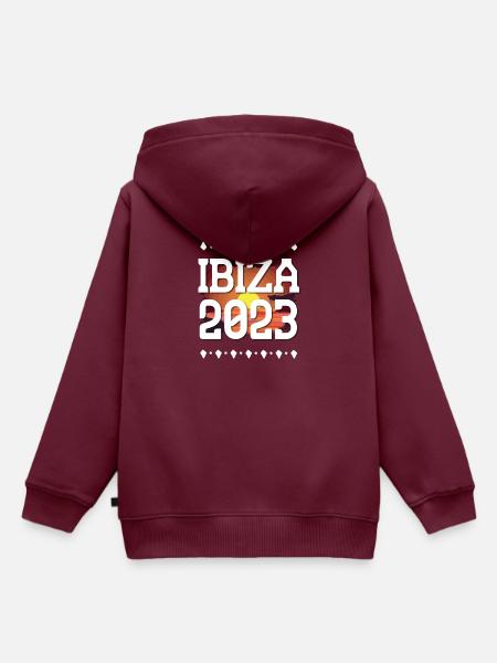 Ibiza 2023 - Kinder Premium Organic Hoodie - Burgunderrot