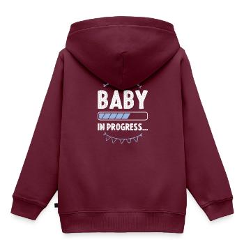 baby in prozess - Kinder Premium Organic Hoodie - Burgunderrot - Hinten - AI Model Kid Female (0cm)