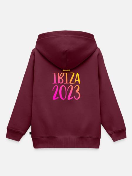 Ibiza 2023 - Kinder Premium Organic Hoodie - Burgunderrot