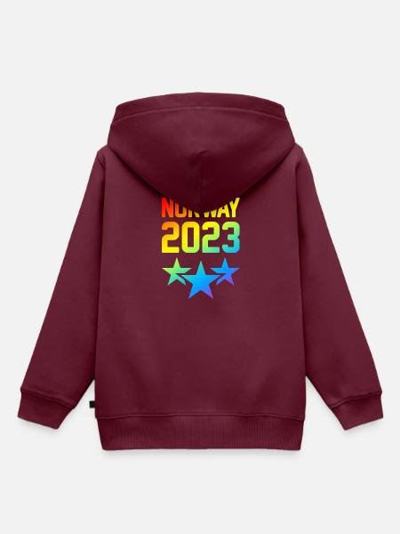 Norway 2023 - Kinder Premium Organic Hoodie - Burgunderrot