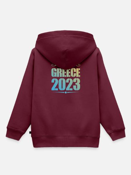 Greece 2023 - Kinder Premium Organic Hoodie - Burgunderrot