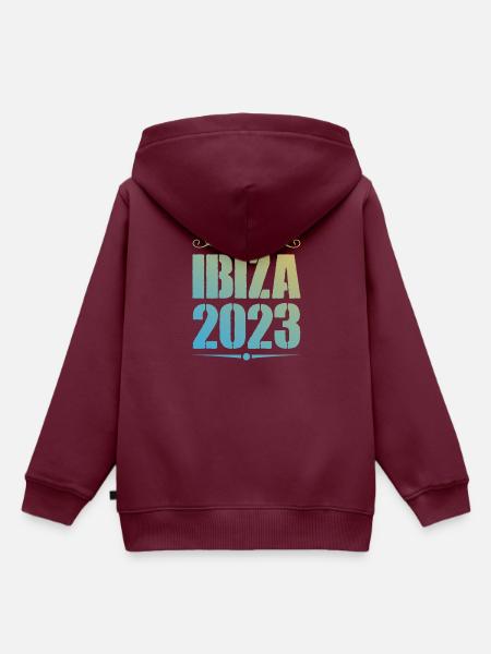 Ibiza 2023 - Kinder Premium Organic Hoodie - Burgunderrot