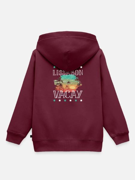 Lissabon Urlaub - Kinder Premium Organic Hoodie - Burgunderrot