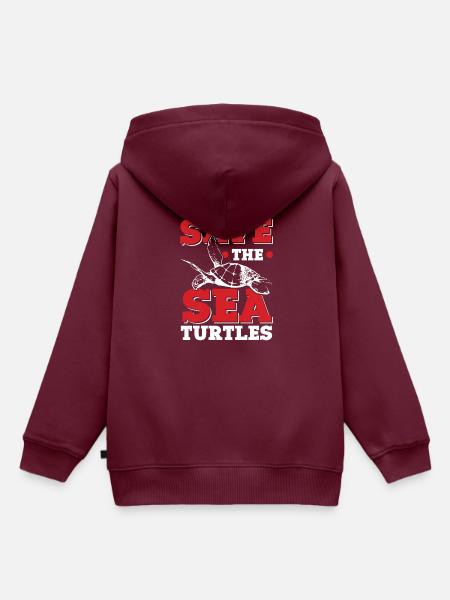 save the ocean schildkröte - Kinder Premium Organic Hoodie - Burgunderrot