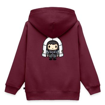 Iglu Eskimo Winter Comic - Kinder Premium Organic Hoodie - Burgunderrot - Hinten - AI Model Kid Female (0cm)