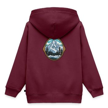 Berge Eisberge - Kinder Premium Organic Hoodie - Burgunderrot - Hinten - AI Model Kid Female (0cm)