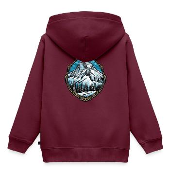 Alpen Eisberge Berg Gipfel - Kinder Premium Organic Hoodie - Burgunderrot - Hinten - AI Model Kid Female (0cm)
