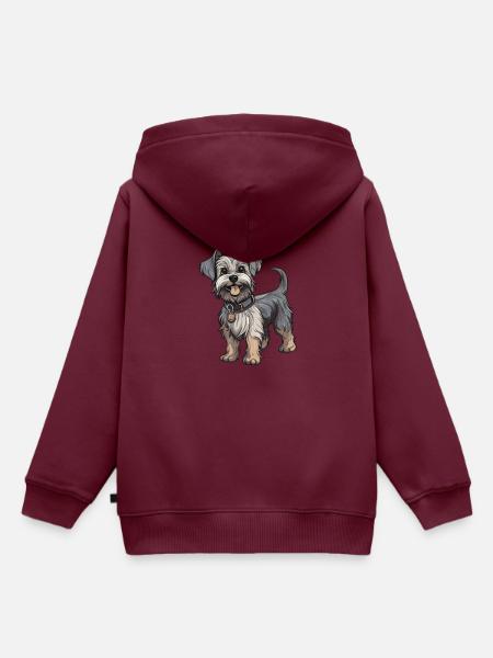 Yorkshire Terrier Hund - Kinder Premium Organic Hoodie - Burgunderrot