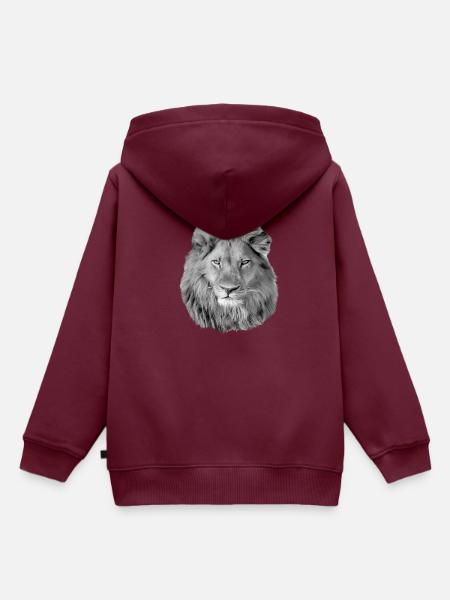 Löwe - Kinder Premium Organic Hoodie - Burgunderrot